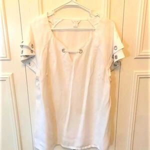 Intro white top w/silver grommets‎ 1X EUC